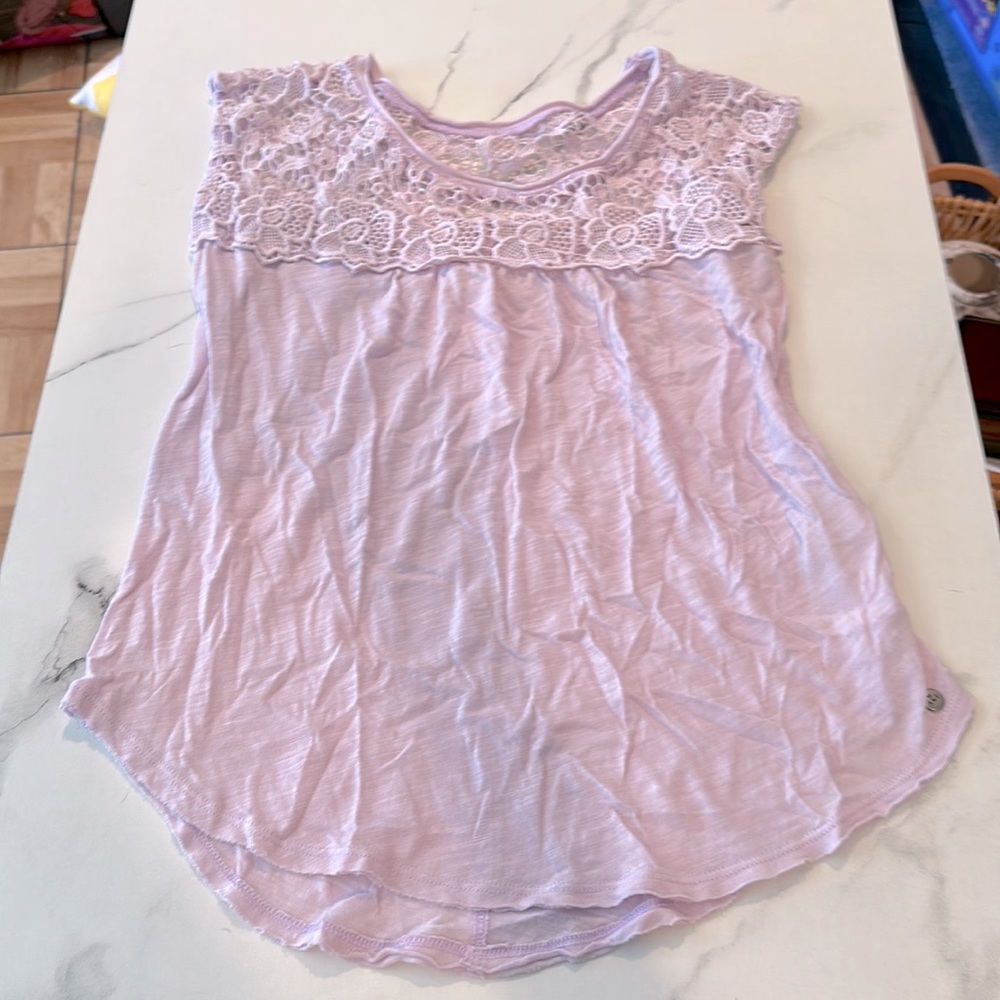 Abercrombie & Fitch lavender scalloped lace tank, XS